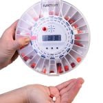 Automatic Pill Dispenser Electronic Medication Reminder sports a new lock, a louder alarm and a flashing light