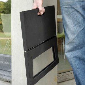 The portable Notebook BBQ Grill can go anywhere and store in small places.