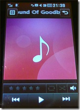 music player screen