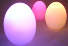 Colour changing glowing eggs.